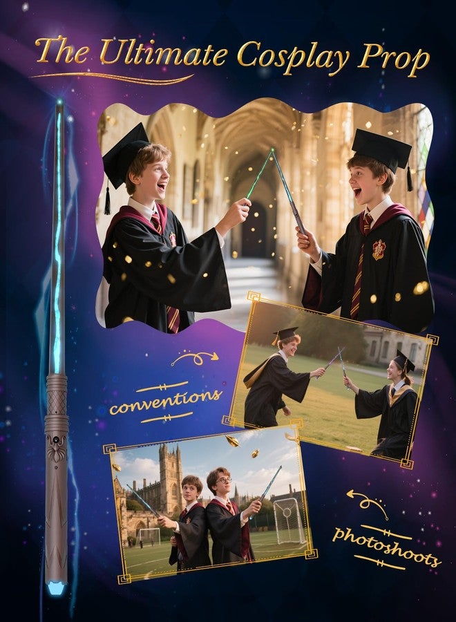 Pussan Wizard Spell Wand with Voice-Control & 5 Light Effects, Magic Light Up Wand with Customizable Spells, Rechargeable Remote Control Wand, Kids Witch Toys Gifts for Christmas Cosplay Halloween Birthday - Image 4